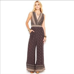 Free People Border Print Deep V Romper